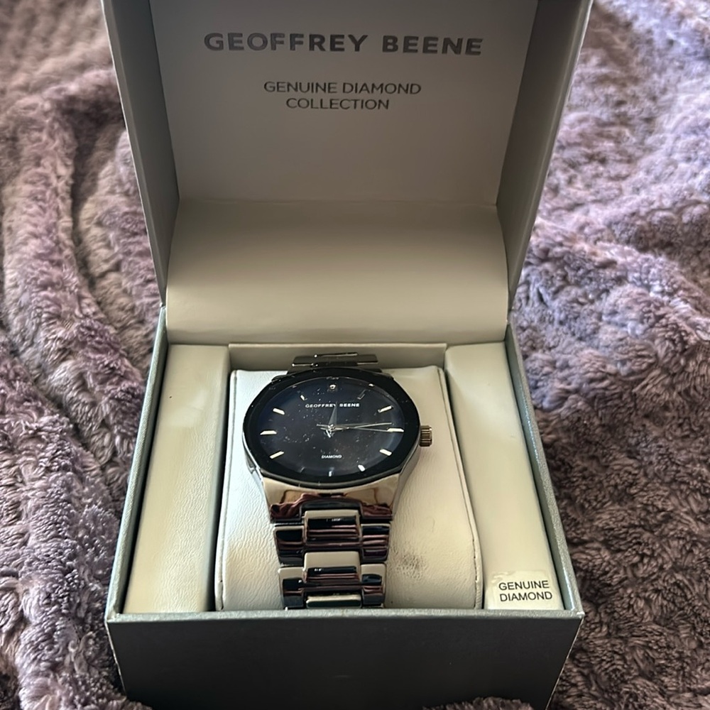 Geoffrey Beene watch. New in box. Never worn. Black.